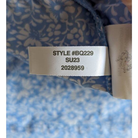 J. Crew Smocked Tank Pajama Set Soft Cornflower White Womens 2XL Sleepwear XXL - Picture 8 of 9